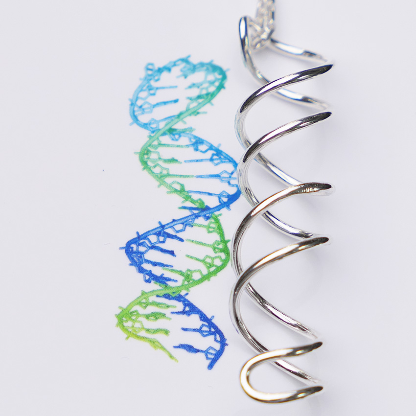DNA helix necklace in silver - Valegård Design